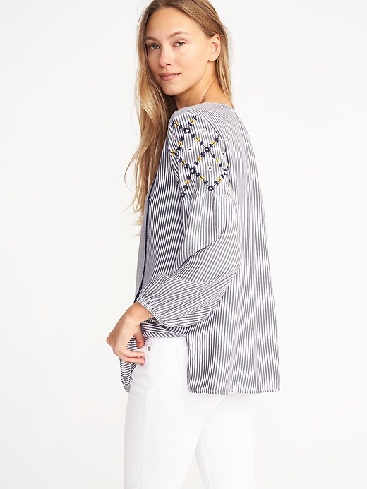 Image number 2 showing, Relaxed Embroidered Tunic for Women