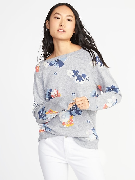 Image number 1 showing, Relaxed French Terry Sweatshirt for Women