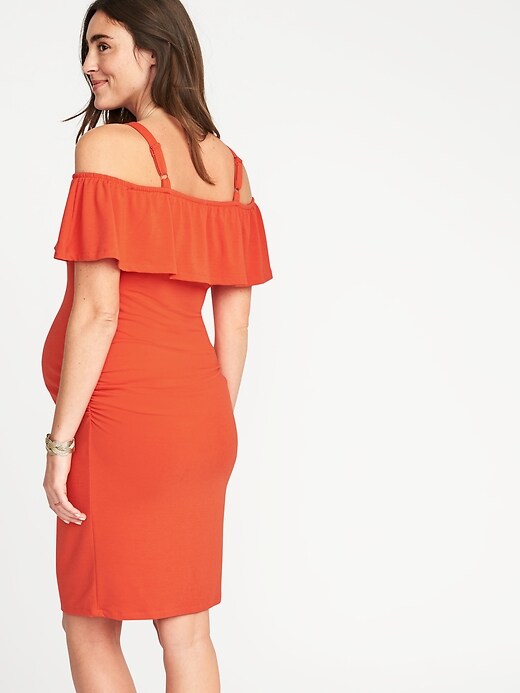 Image number 2 showing, Maternity Off-the-Shoulder Bodycon Dress