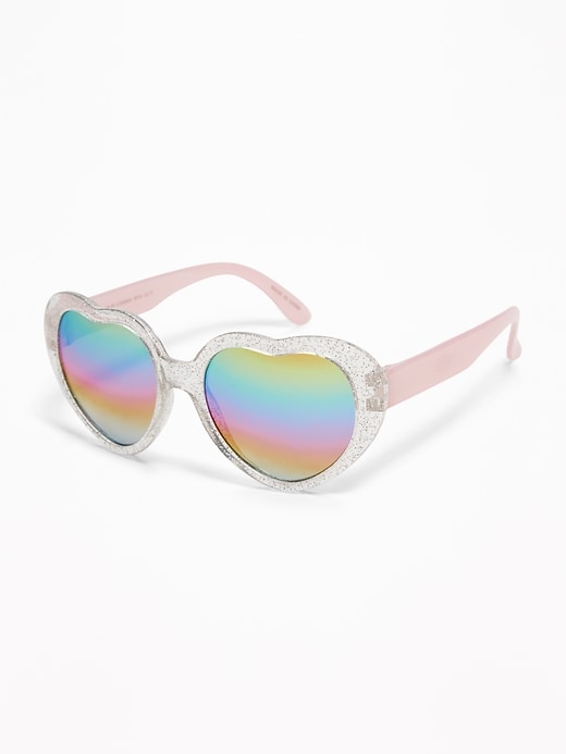 View large product image 1 of 1. Glitter Heart-Shaped Sunglasses for Toddler Girls & Baby