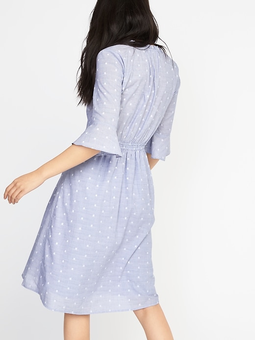 Image number 2 showing, Waist-Defined Clip-Dot Shirt Dress for Women