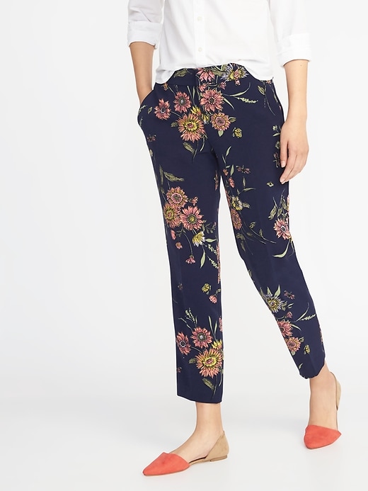 View large product image 1 of 3. Mid-Rise Floral Harper Ankle Pants for Women
