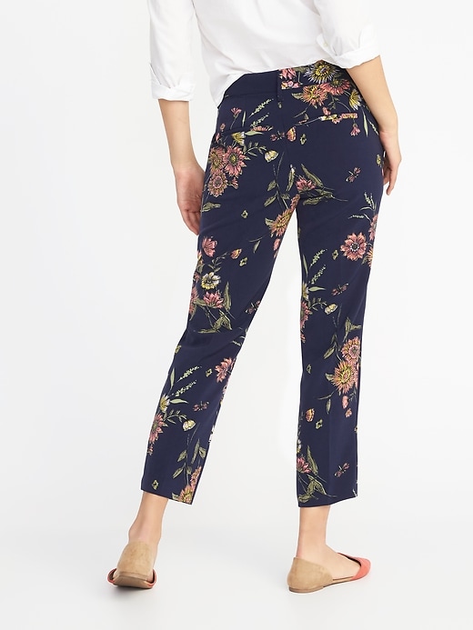 View large product image 2 of 3. Mid-Rise Floral Harper Ankle Pants for Women