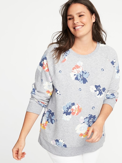 Image number 1 showing, Relaxed Plus-Size Vintage French-Terry Sweatshirt