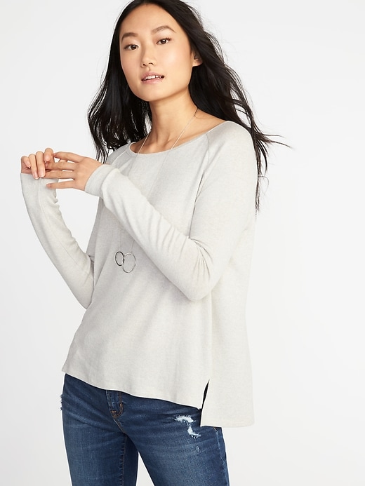 View large product image 1 of 1. Luxe Soft-Spun Raglan-Sleeve Top for Women