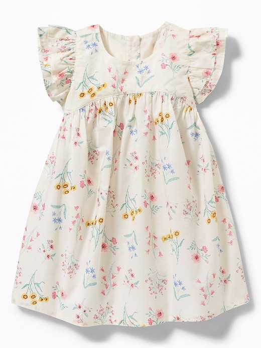 View large product image 1 of 2. Floral Flutter-Sleeve Dress for Baby