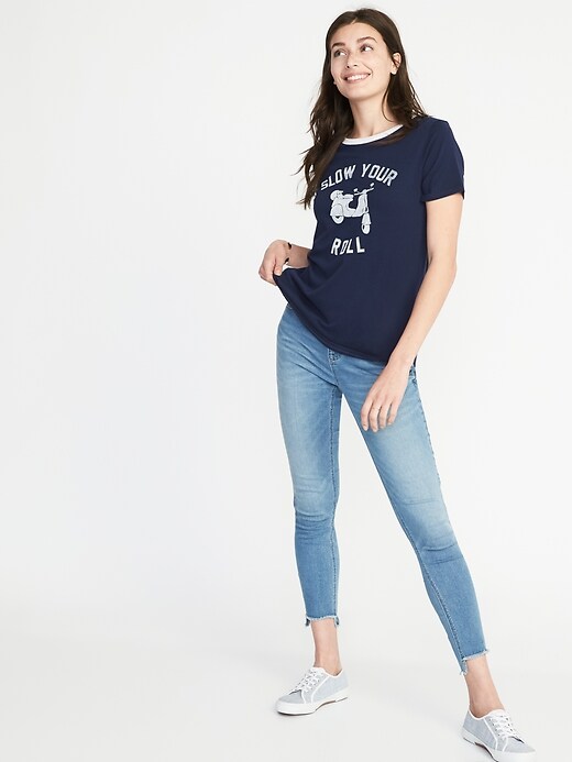 Image number 3 showing, EveryWear Graphic Curved-Hem Tee for Women