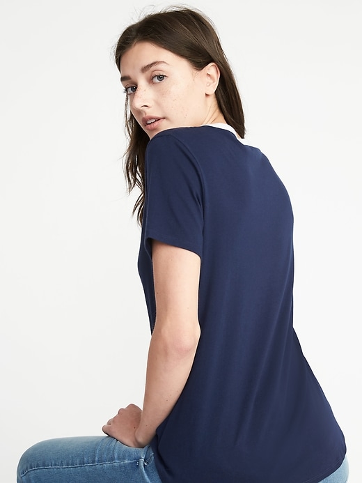 Image number 2 showing, EveryWear Graphic Curved-Hem Tee for Women