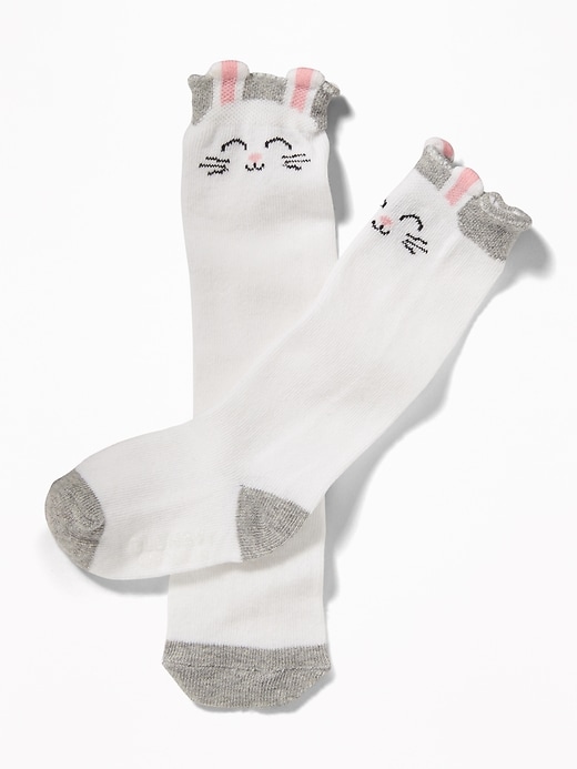 View large product image 1 of 1. Knee-High Bunny Socks for Toddler Girls & Baby