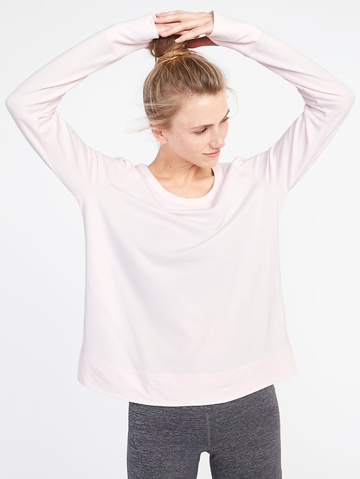 Image number 1 showing, Lattice-Back Sweatshirt for Women