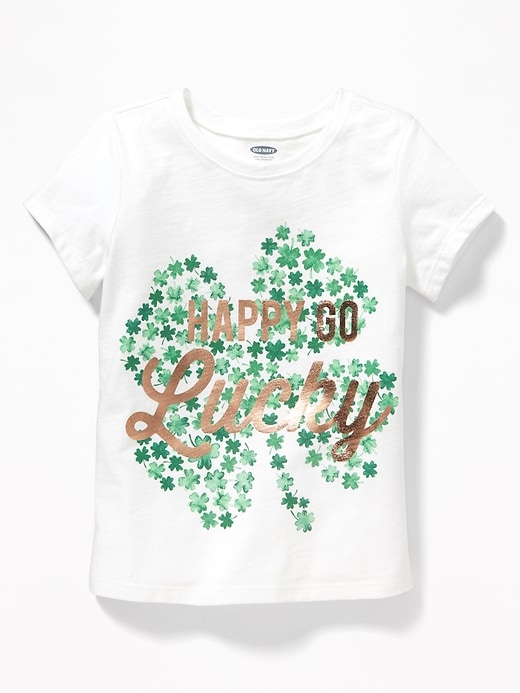 View large product image 1 of 1. St. Patrick's Day Graphic Tee for Toddler Girls