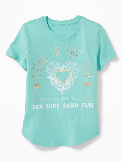 View large product image 1 of 1. Graphic Crew-Neck Tee for Girls