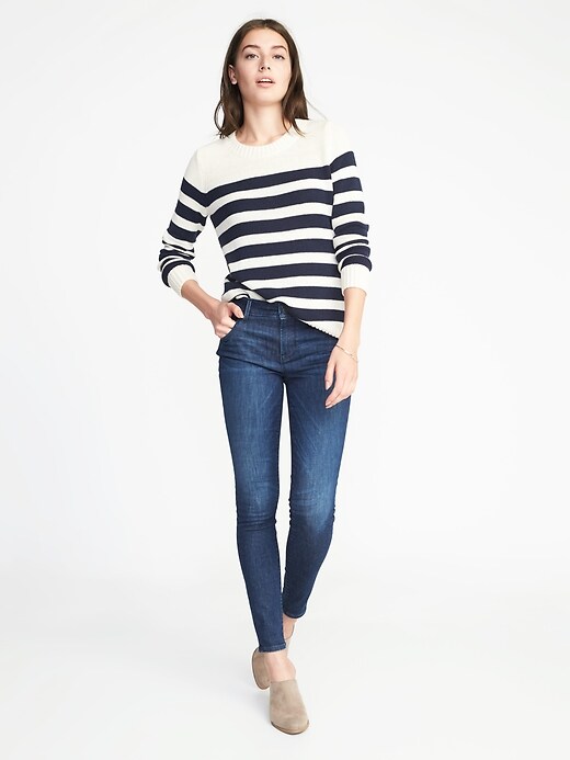 Image number 3 showing, Striped Crew-Neck Sweater for Women