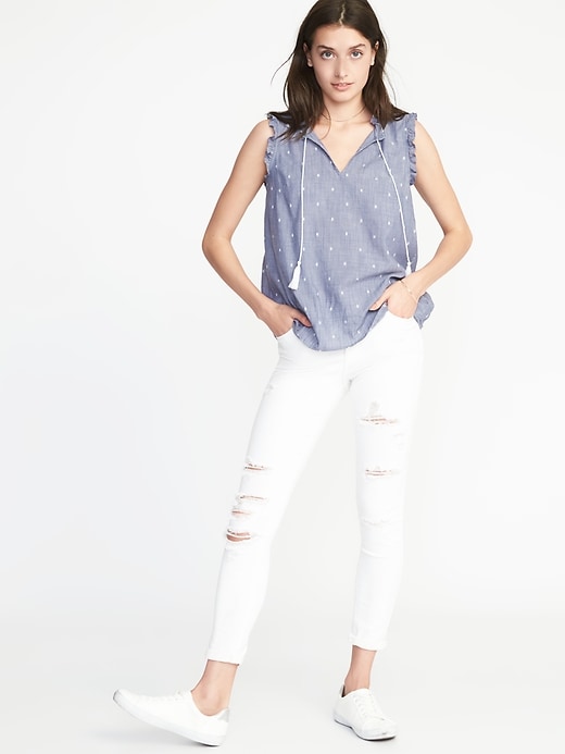 Image number 3 showing, Relaxed Ruffle-Trim Sleeveless Top for Women