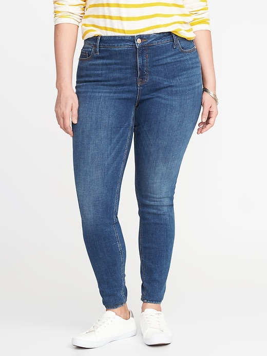 Image number 1 showing, High-Rise Secret-Slim Pockets Plus-Size Rockstar Jeans