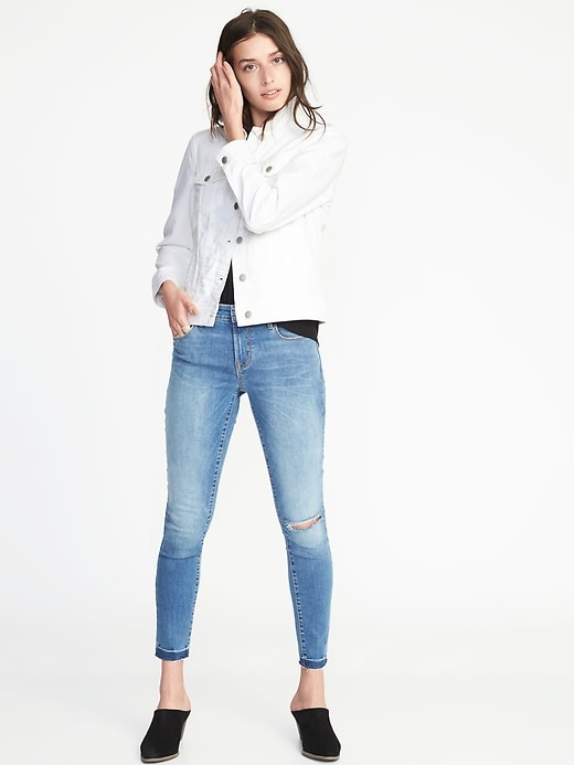 Image number 3 showing, Clean-Slate White Denim Jacket for Women