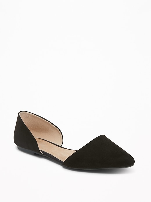 Image number 1 showing, Faux-Suede D'Orsay Flats for Women