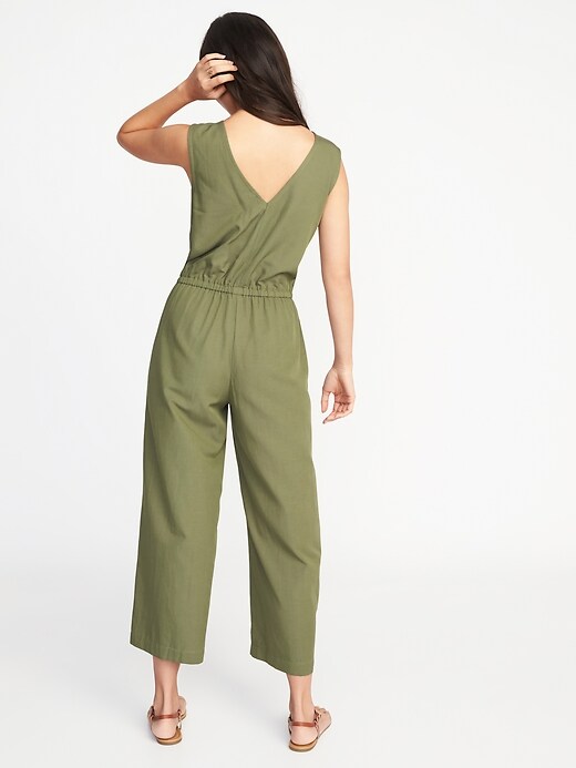 Image number 2 showing, Sleeveless Utility Twill Jumpsuit for Women