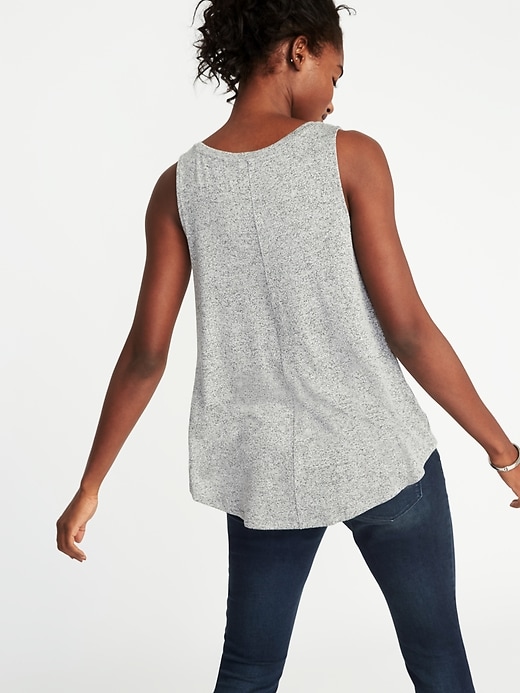 Image number 2 showing, Luxe Soft-Spun High-Neck Swing Tank for Women