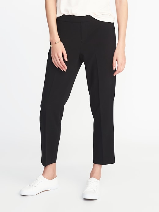 View large product image 1 of 1. Mid-Rise Pull-On Straight Pants for Women