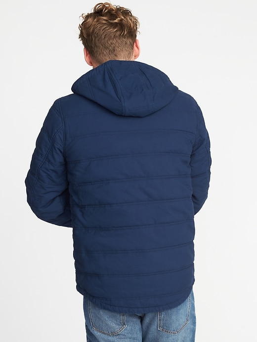 Image number 2 showing, Hooded Quilted Poplin Jacket for Men