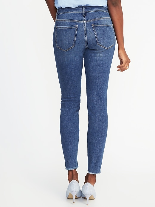 View large product image 2 of 3. Mid-Rise Rockstar Raw-Edge Ankle Jeans for Women
