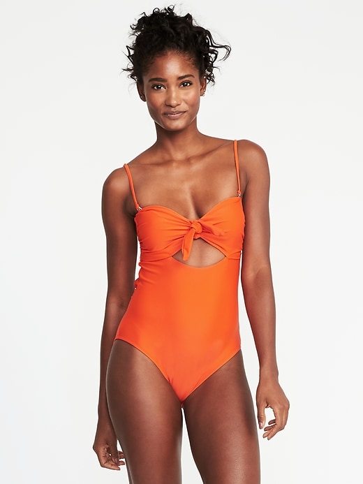 Image number 1 showing, Knot-Front Swimsuit for Women