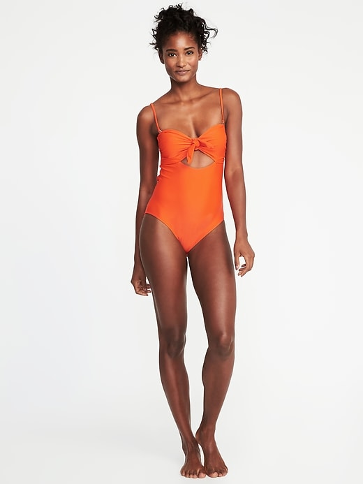 Image number 3 showing, Knot-Front Swimsuit for Women