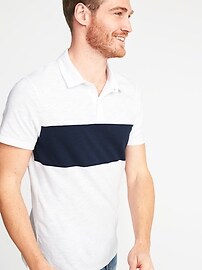 View large product image 5 of 5. Color-Block Slub-Knit Polo