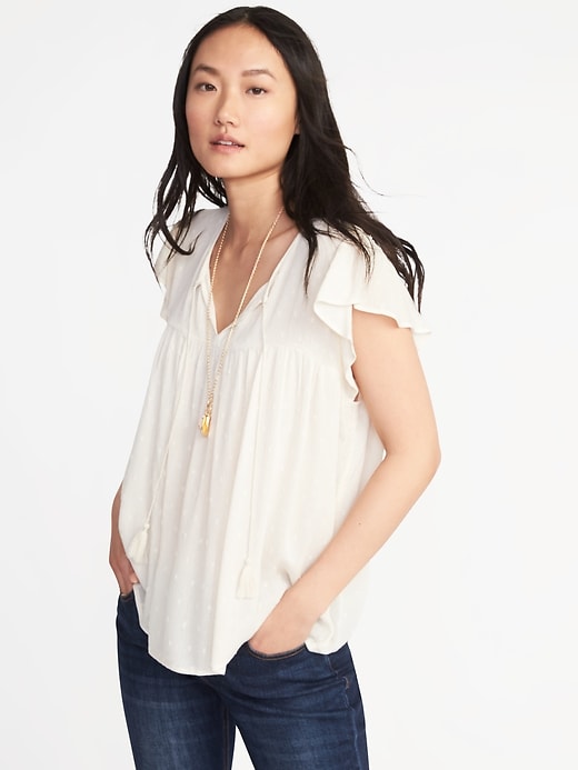 Image number 1 showing, Flutter-Sleeve Swing Top for Women