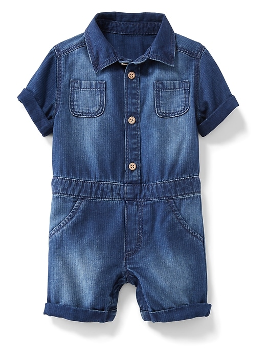 View large product image 1 of 2. Denim Romper for Baby