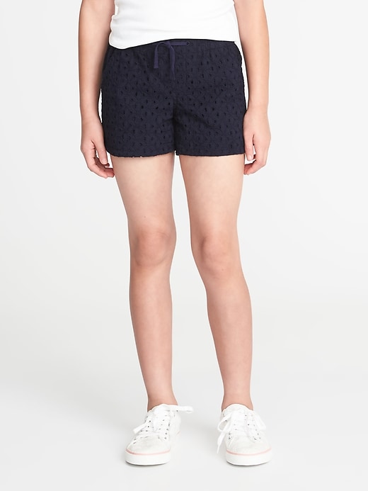 View large product image 1 of 3. Pull-On Cutwork Shorts for Girls