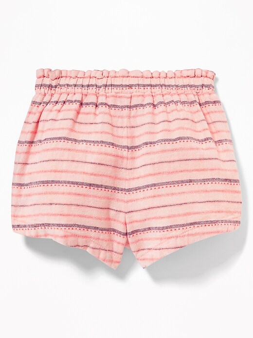 View large product image 2 of 2. Dobby-Stripe Linen-Blend Shorts for Toddler Girls