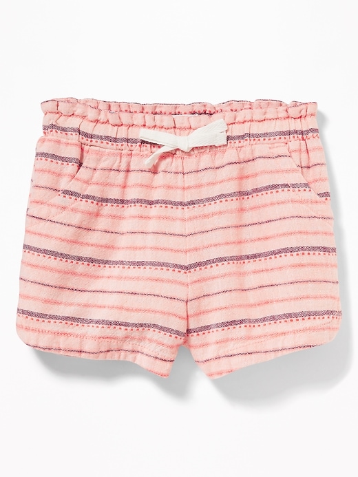 View large product image 1 of 2. Dobby-Stripe Linen-Blend Shorts for Toddler Girls