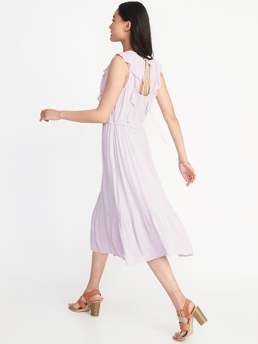 Image number 2 showing, Waist-Defined Sleeveless Midi Dress for Women