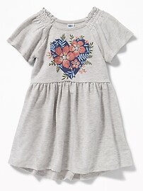 View large product image 3 of 3. Fit & Flare French-Terry Hi-Lo Dress for Toddler Girls