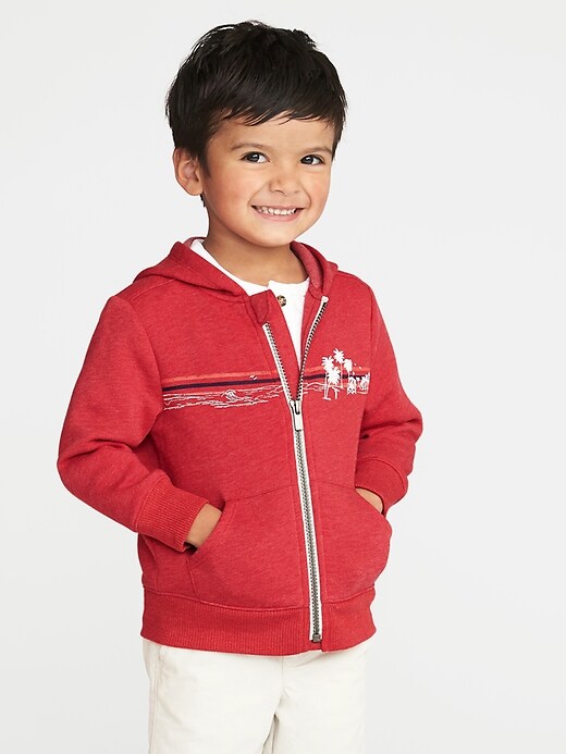 View large product image 1 of 4. Graphic Zip-Front Hoodie for Toddler Boys