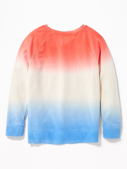 View large product image 2 of 2. French-Terry Dip-Dye Hi-Lo Sweatshirt for Girls