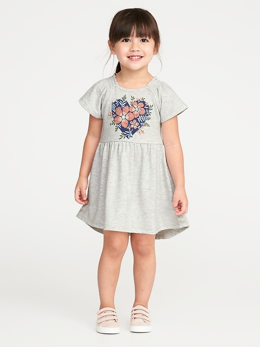 View large product image 1 of 3. Fit & Flare French-Terry Hi-Lo Dress for Toddler Girls
