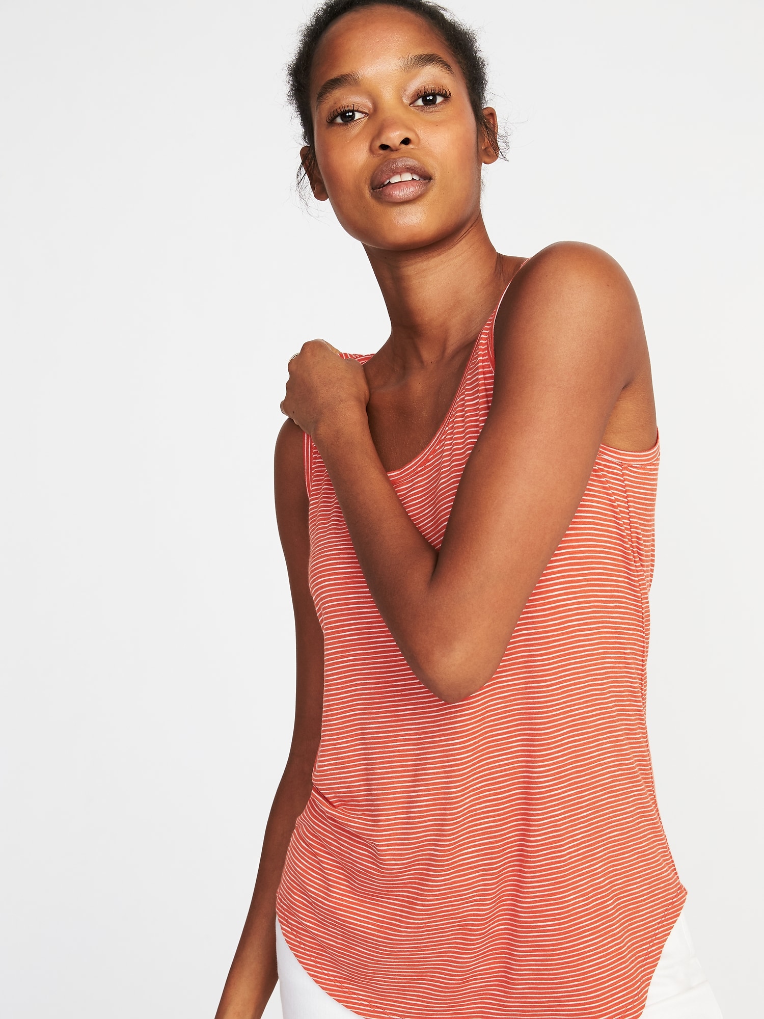 Luxe Curved Hem Scoop Neck Tank For Women Old Navy