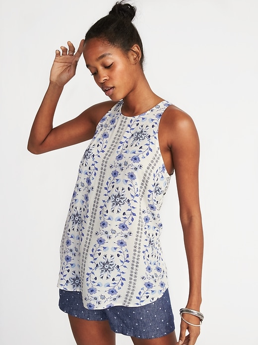 Image number 4 showing, Relaxed High-Neck Sleeveless Top for Women