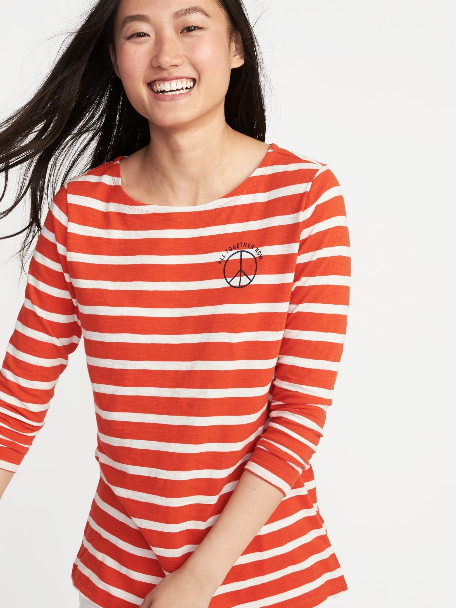 Relaxed Graphic Mariner Stripe Tee For Women Old Navy