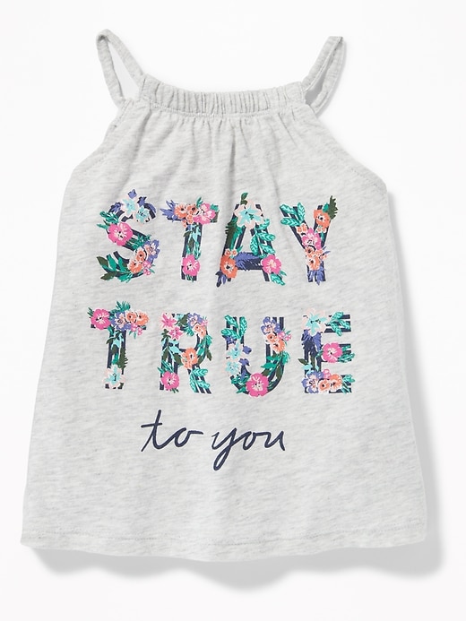 View large product image 1 of 1. Slub-Knit High-Neck Cami for Toddler Girls