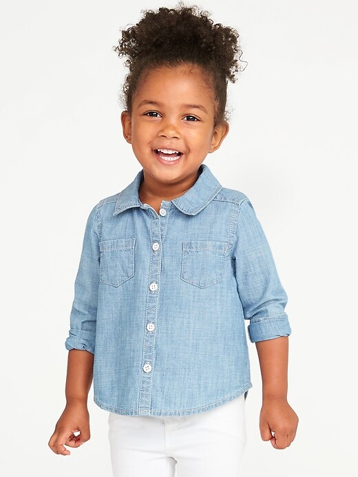 View large product image 1 of 4. Chambray Shirt for Toddler Girls