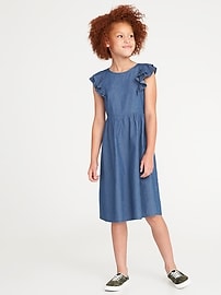 View large product image 3 of 3. Ruffle-Trim Midi Dress for Girls