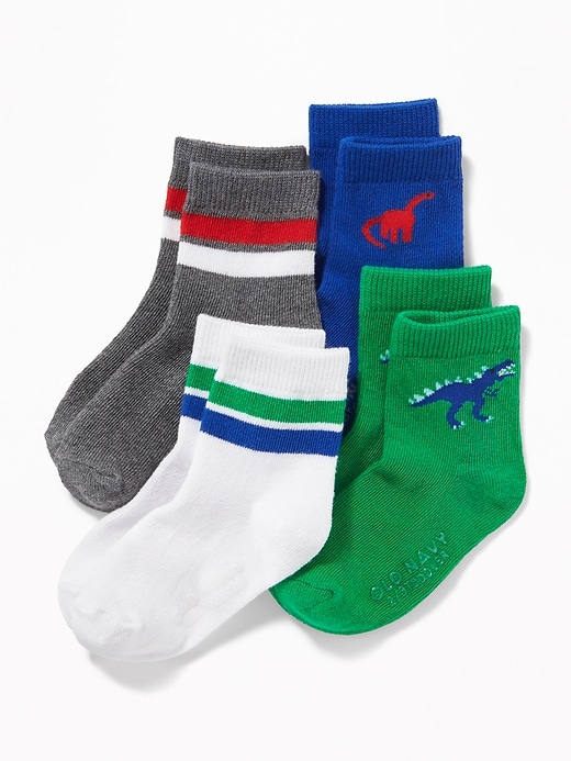 View large product image 1 of 1. Patterned Crew Socks 4-Pack For Toddler Boys & Baby