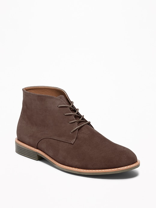 View large product image 1 of 1. Faux-Suede Lace-Up Chukkas