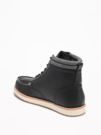 View large product image 3 of 3. Faux-Leather Moc Boots