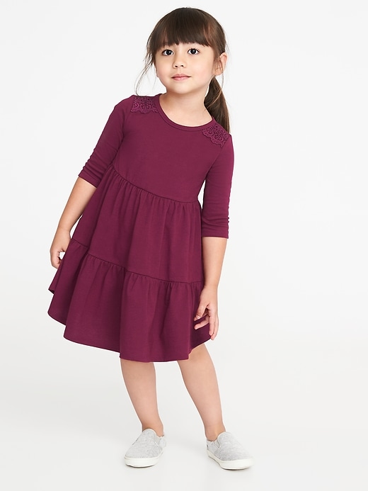 View large product image 1 of 1. Tiered Jersey Swing Dress for Toddler Girls