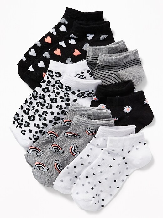 View large product image 1 of 1. Printed Ankle Socks 6-Pack for Girls
